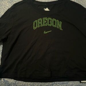 Nike Black and Green Oregon Crop Top
